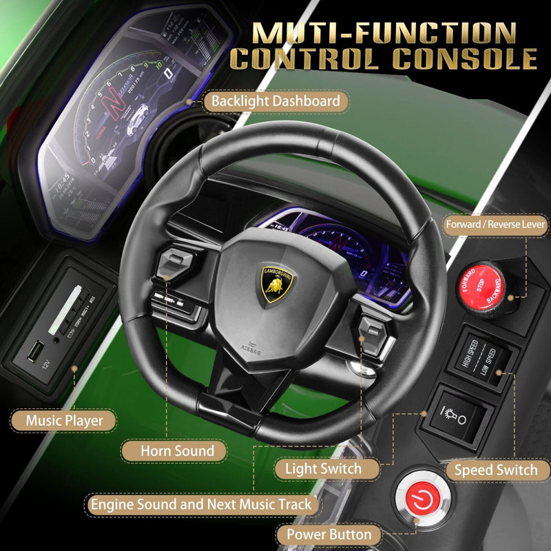Electric Lamborghini Ride On Car for Kids with Remote Control and MP3 - Perfect Gift for Boys and Girls (12V)