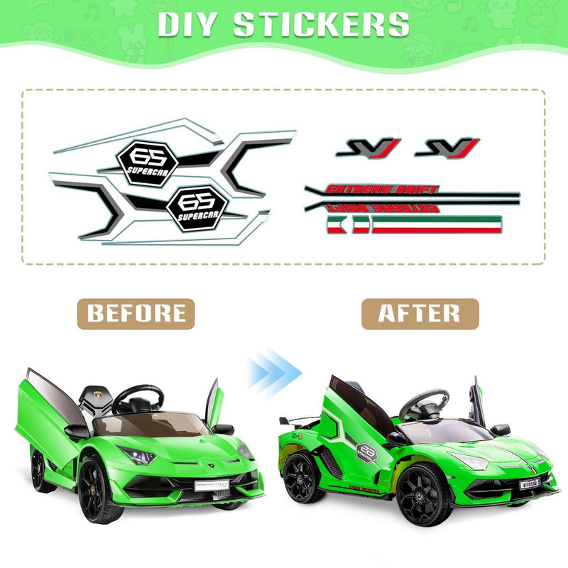 Electric Lamborghini Ride On Car for Kids with Remote Control and MP3 - Perfect Gift for Boys and Girls (12V)