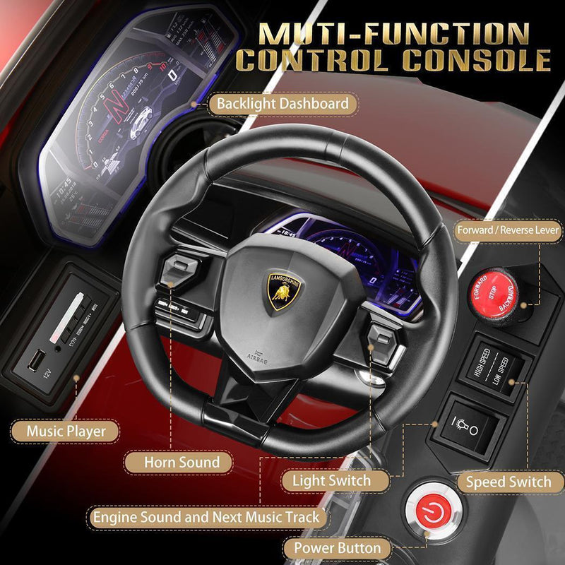 Electric Lamborghini Ride-On Car for Kids with Remote Control and MP3 Player