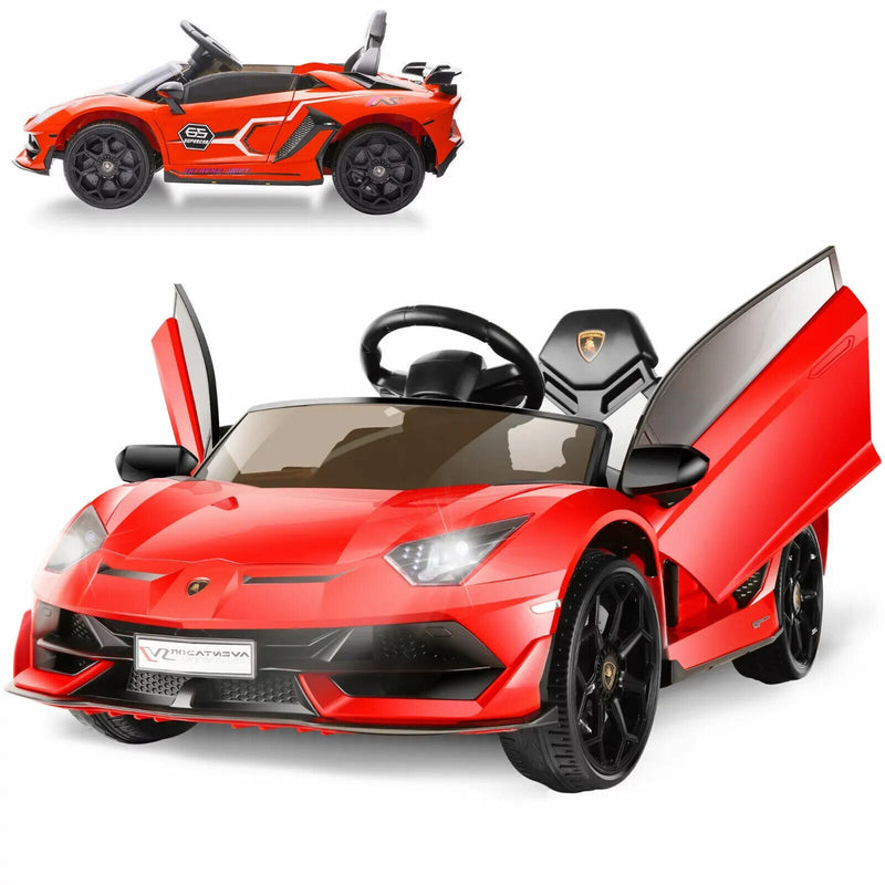 12V Licensed Lamborghini Car Toy with LED Headlights and Hydraulic Door for an Exciting Ride-On Experience