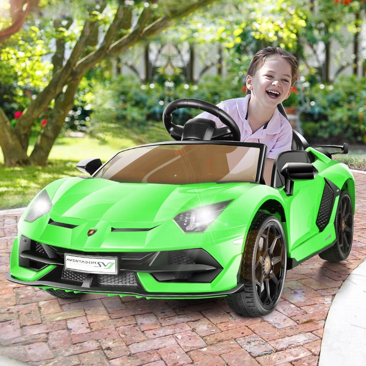 Electric Lamborghini Ride-On Car for Kids with Remote Control, LED Lights, and MP3 Player