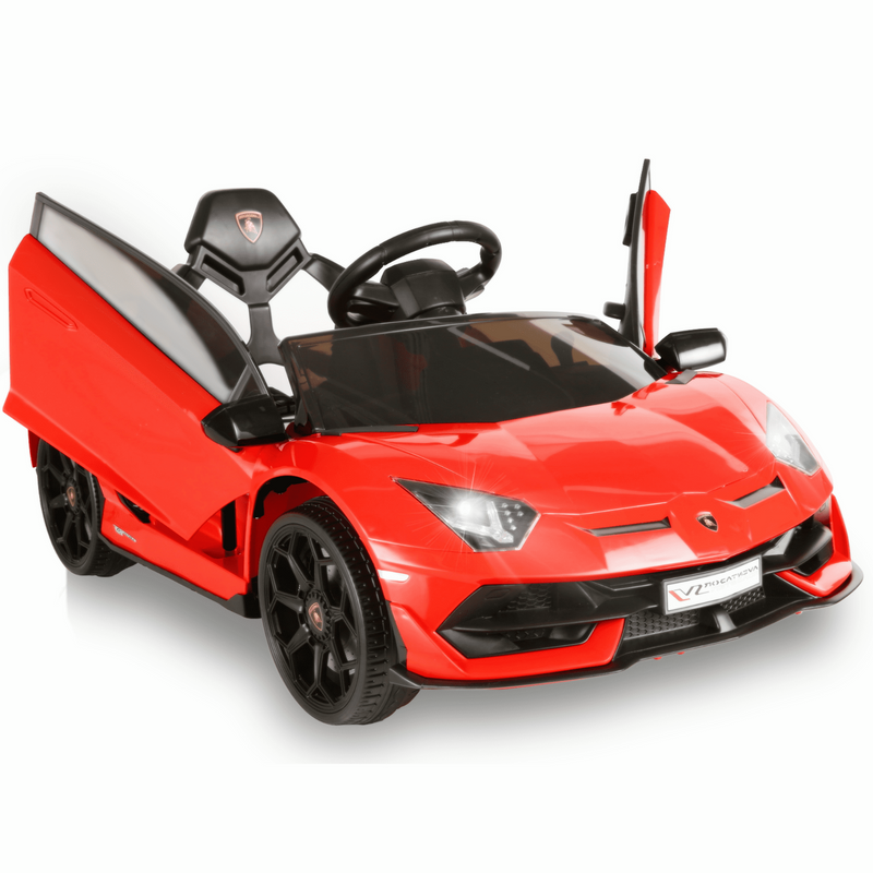 12V Lamborghini Ride-On Car for Kids with Remote Control, 3 Speeds, LED Lights, and USB