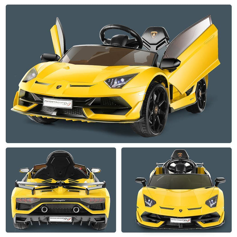 12V Lamborghini Ride-On Car for Kids with Remote Control, 3 Speeds, LED Lights, and USB