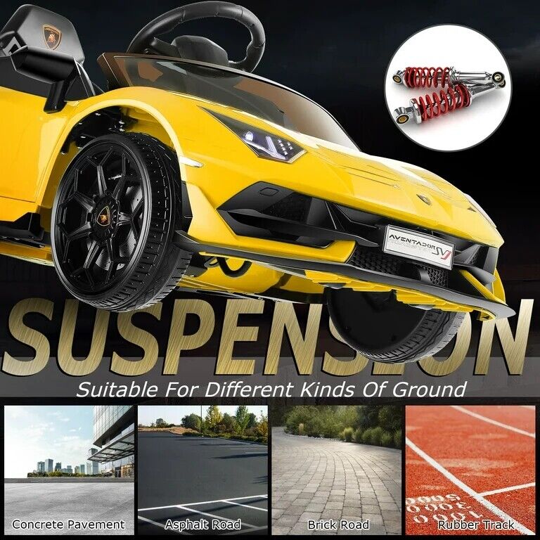 12V Lamborghini Kids Electric Ride On Car with Remote Control, MP3 Player & LED Lights