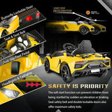 12V Lamborghini Kids Electric Ride On Car with Remote Control, MP3 Player & LED Lights