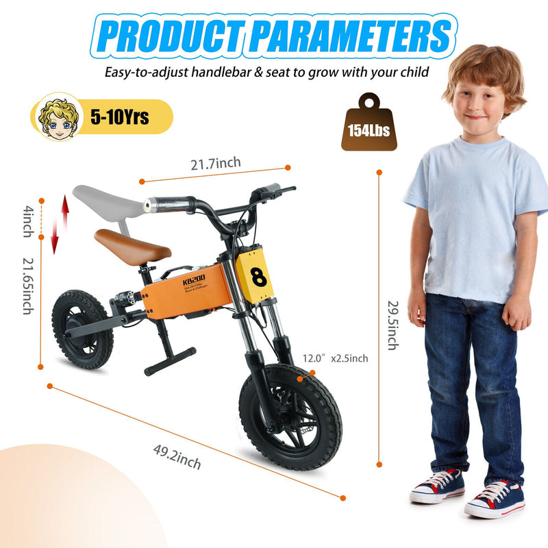 Electric Off-Road Ride On Bike for Kids - 24V 4Ah Battery Powered Outdoor Toy