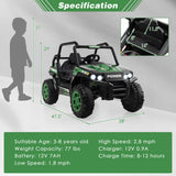 Electric Off-Road Truck for Kids with Realistic Horns and Engine Sounds - 12V