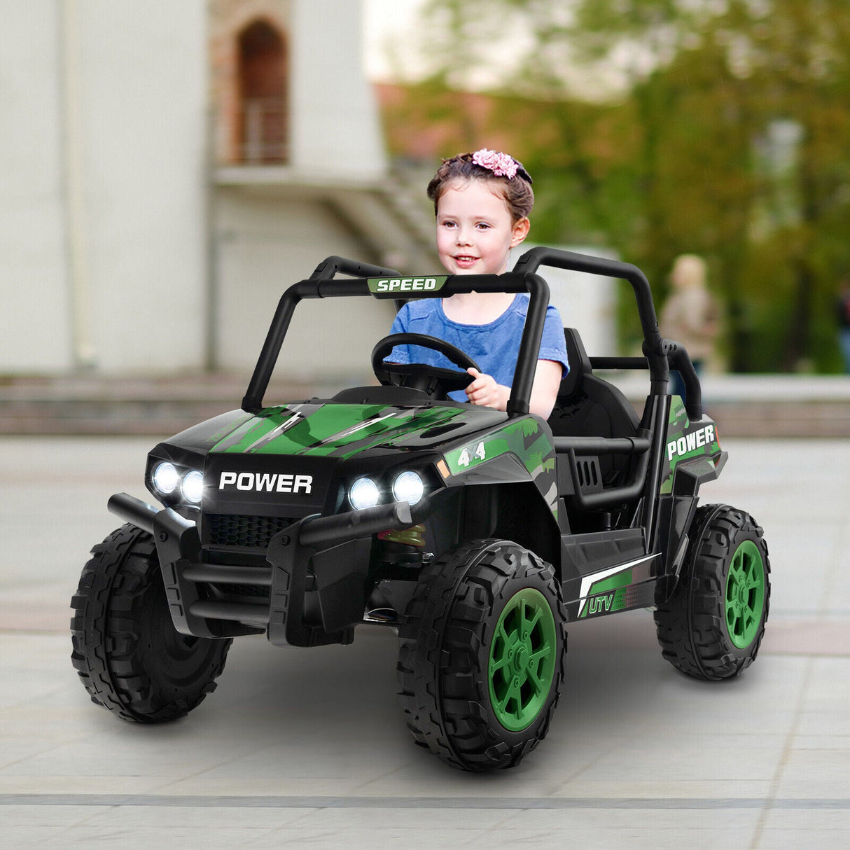 Electric Off-Road Truck for Kids with Realistic Horns and Engine Sounds - 12V