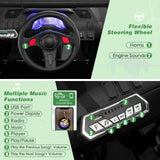 Electric Off-Road UTV Ride-On Truck for Kids with Remote Control, LED Lights, and Music - Green