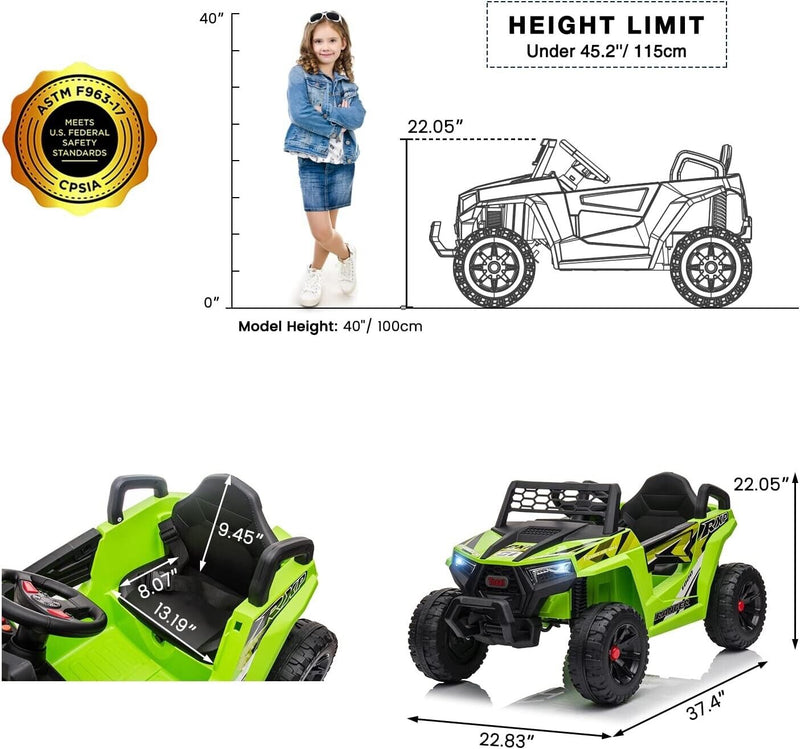 Electric Off-Road UTV Truck for Kids: 12V Ride-On with Forward and Reverse Function