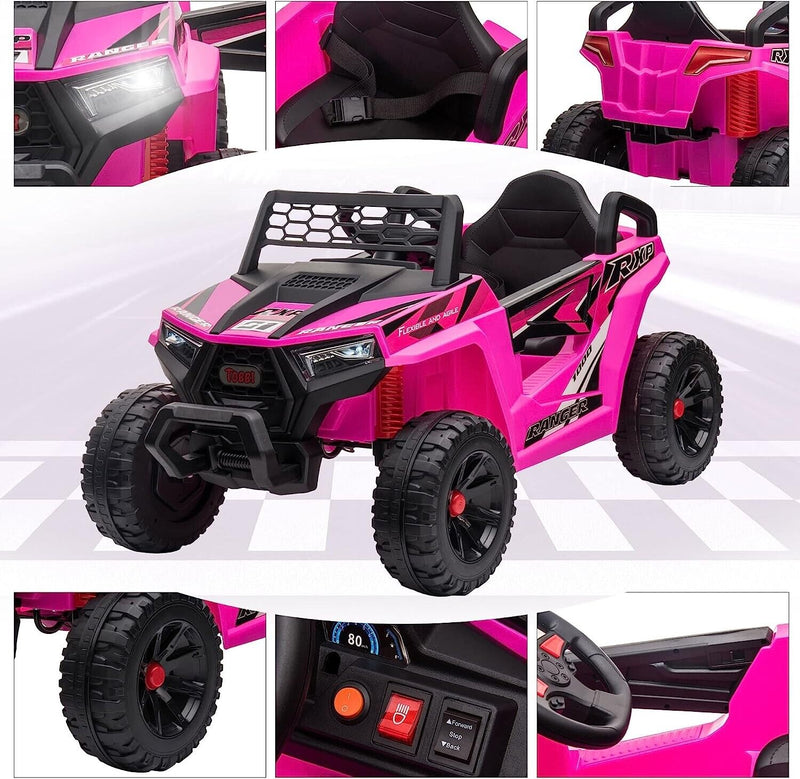 Electric Off-Road UTV Truck for Kids with Safety Belt and Light - 12V Ride-On Car