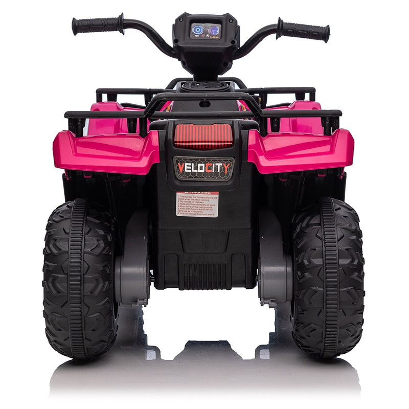 Electric Pink 4-Wheeler Quad for Kids with MP3 and Headlights - 2 Speeds