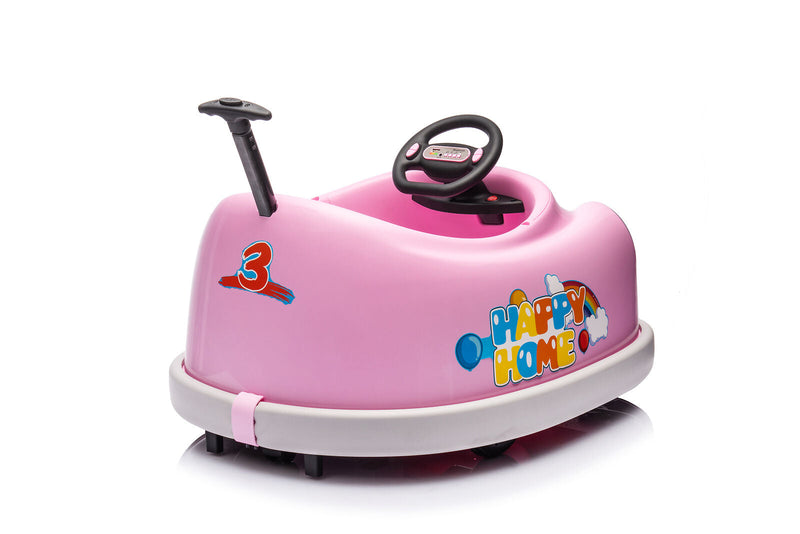 Electric Pink Bumper Car for Kids with Remote Control - 12V Toddler Vehicle