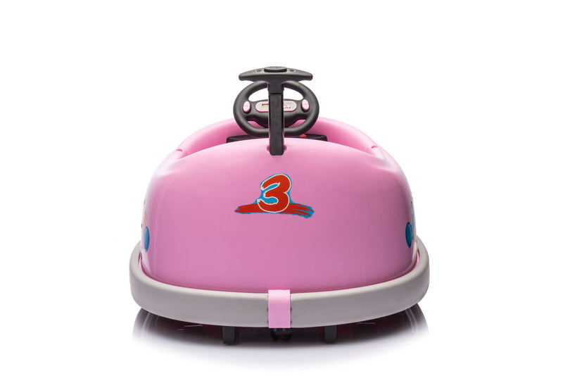 Electric Pink Bumper Car for Kids with Remote Control - 12V Toddler Vehicle