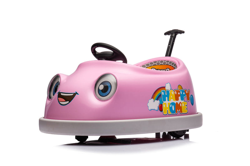 Electric Pink Bumper Car for Kids with Remote Control - 12V Toddler Vehicle