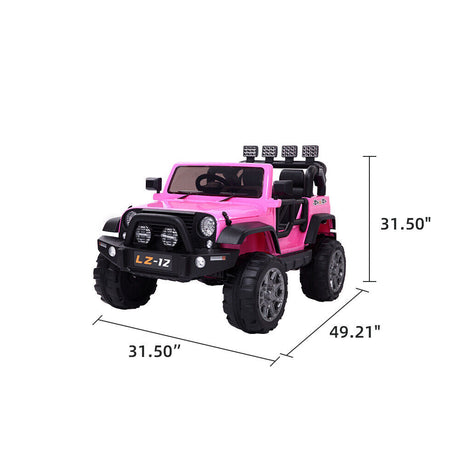 Electric Pink Jeep for Kids with Remote Control and Rechargeable Battery - 4 mph Speed