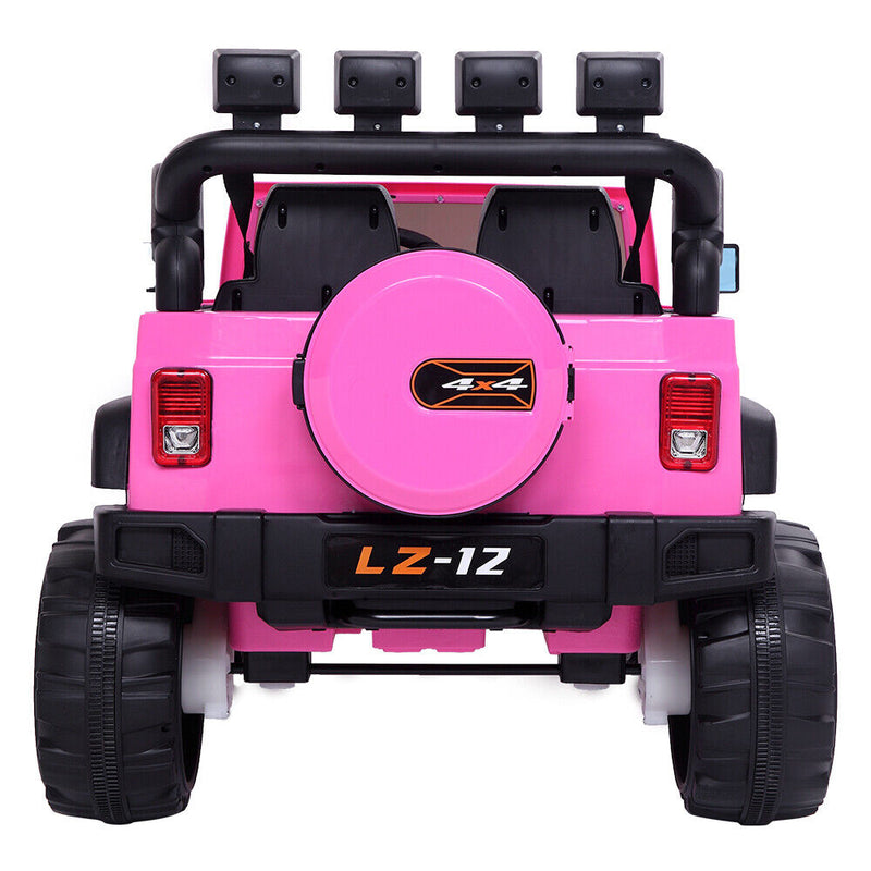 Electric Pink Jeep for Kids with Remote Control and Rechargeable Battery - 4 mph Speed
