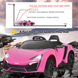 Electric Pink Ride-On Car for Kids with Remote Control, Lights, MP3 Player, and Openable Doors