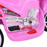 Electric Pink Ride-On Motorcycle for Kids - 3 Wheels, Battery Powered Toy Bike