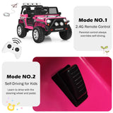 Electric Pink Ride On Truck for Kids with Remote Control & Lights - 12V
