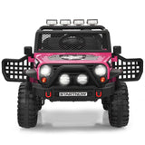 Electric Pink Ride On Truck for Kids with Remote Control & Lights - 12V