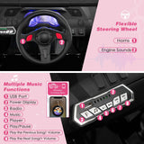 Electric Pink UTV Ride-On Truck for Kids with Remote Control, LED Lights, and Music
