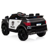 Electric Police Ride-On Car for Kids with 3 Speeds, Remote Control, and Alarm Light