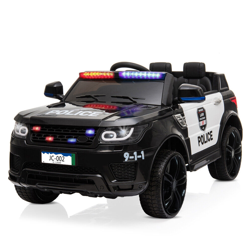 Electric Police SUV Ride-On Car for Kids with Remote Control and LED Lights