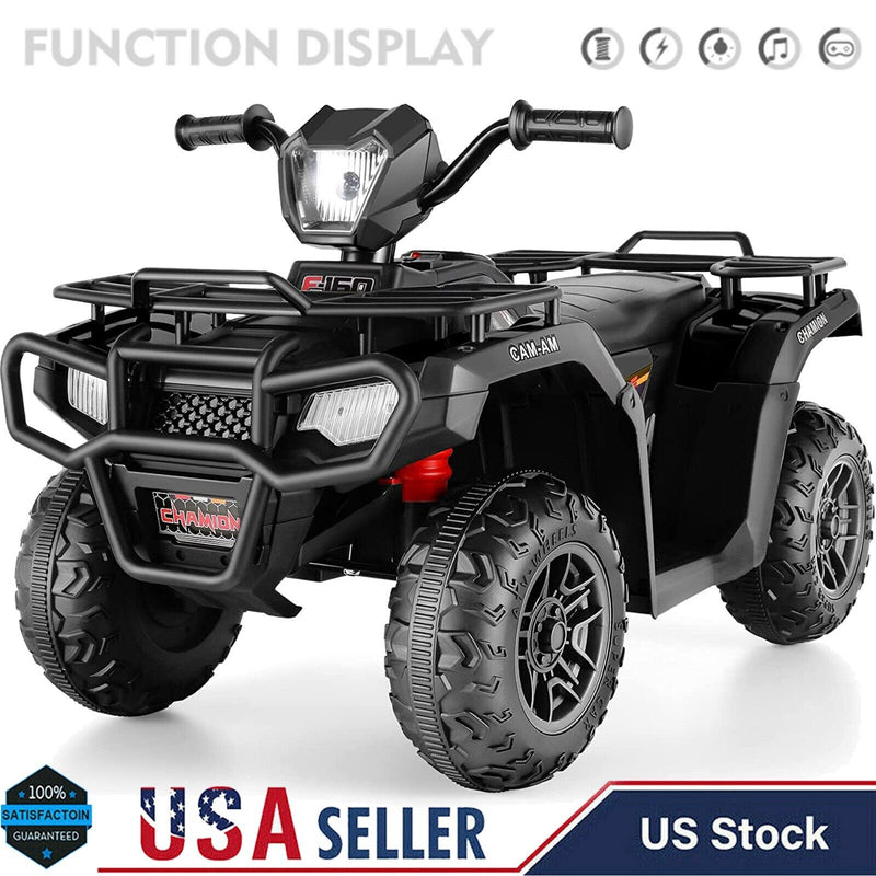 Electric ATV Quad for Kids with 12V Battery, LED Lights, AUX and USB Inputs