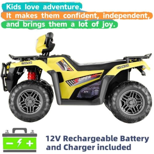 Electric Quad ATV Car for Kids with MP3 Player and 12V Battery - 4-Wheeler Truck with 2*30W Motors
