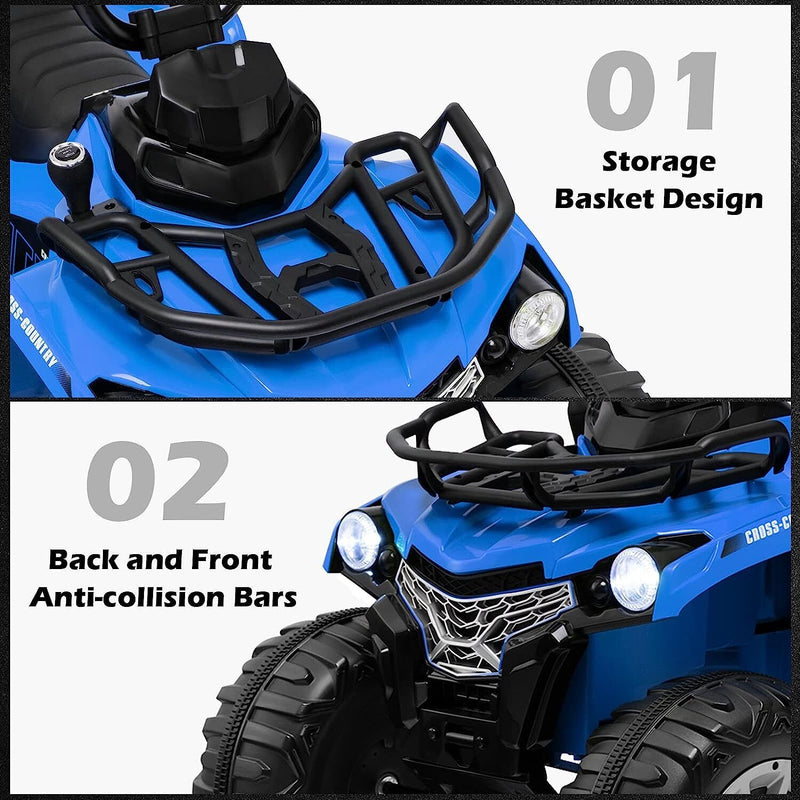 Electric Quad ATV for Kids - 12V Battery Powered with Low & High Speed Options
