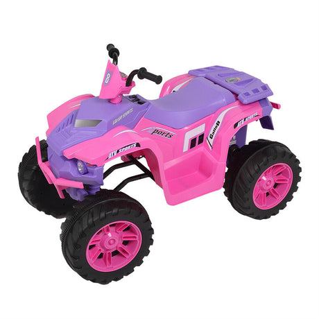 Electric Quad Car Toy for Kids with LED Headlights and Horn - 12V Ride-On ATV 4 Wheeler