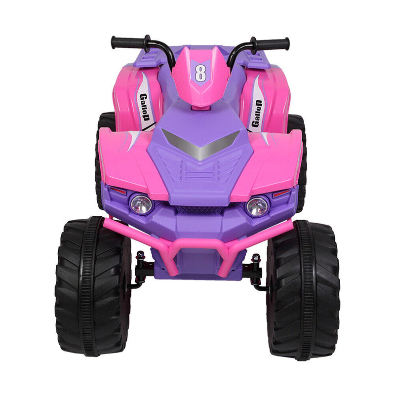 Electric Quad Car Toy for Kids with LED Headlights and Horn - 12V Ride-On ATV 4 Wheeler