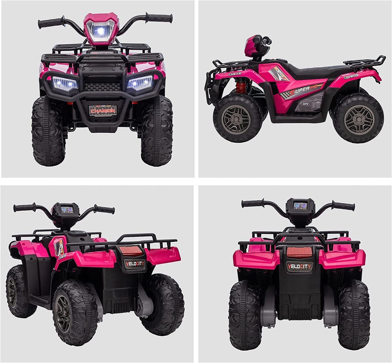 Electric Quad Ride-On Car for Kids with MP3 Music Player - 12V Battery Powered 4-Wheeler Truck