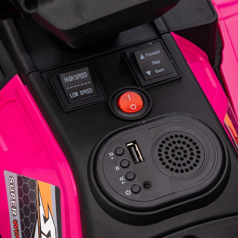 Electric Quad Ride-On Car for Kids with MP3 Music Player - 12V Battery Powered 4-Wheeler Truck
