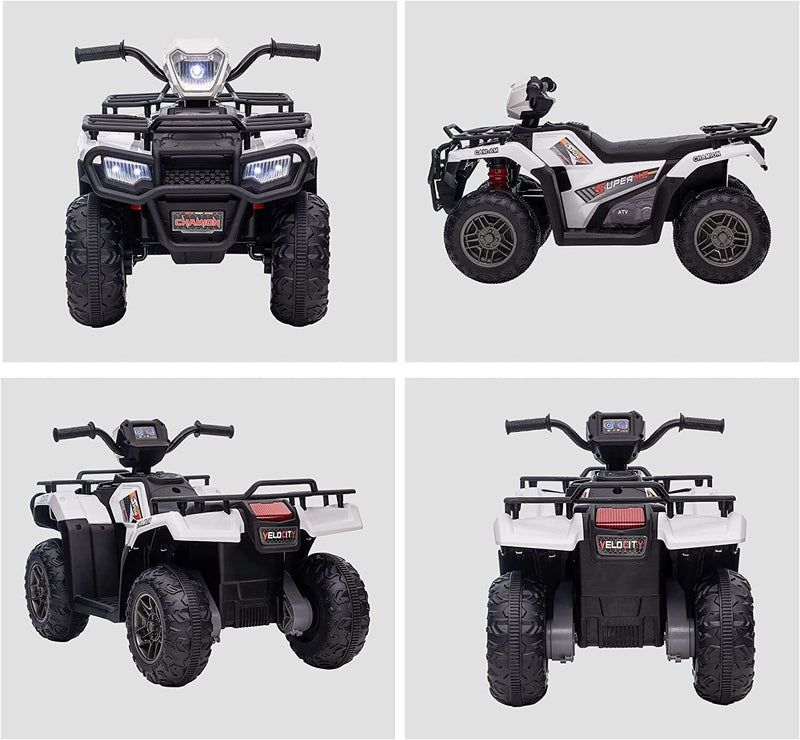 Electric Quad Ride-On Car for Kids with MP3 Music Player - 12V Battery Powered 4-Wheeler Truck