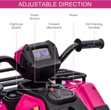 12V Battery Powered Kids Quad ATV Toy with LED Headlights
