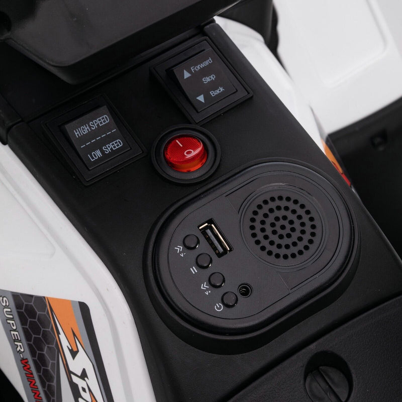 12V Battery Powered Kids Quad ATV Toy with LED Headlights