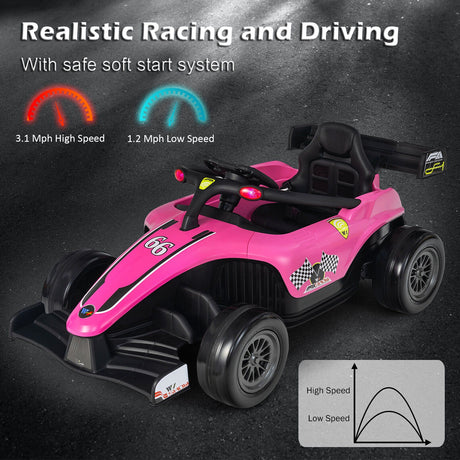 Electric Racing Truck for Kids with 2 Speeds, Remote Control, MP3 Player, and Lights - 12V