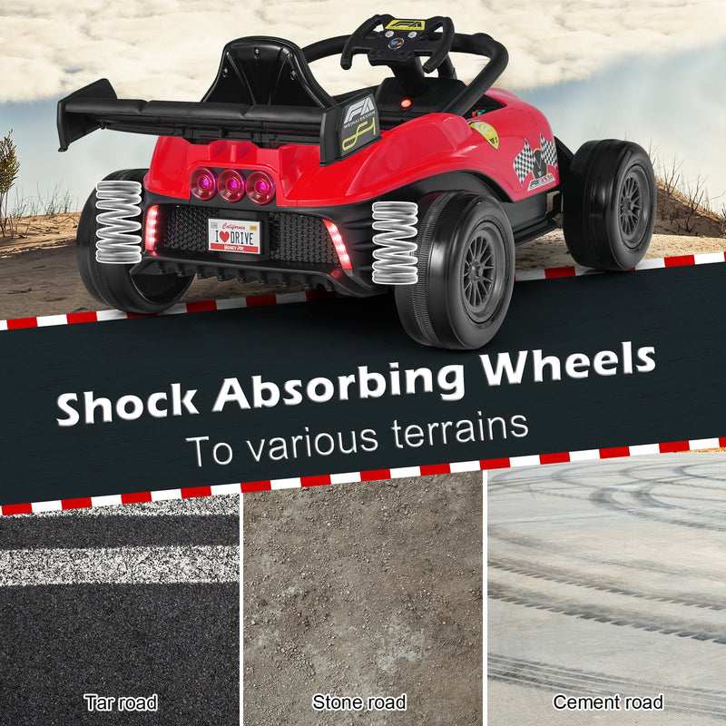 Electric Racing Truck for Kids with 2 Speeds, Remote Control, MP3 Player, and Lights - 12V