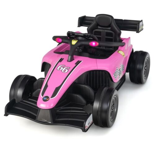 Electric Racing Truck for Kids with Remote & Manual Control and Lights - 12V Girls' Ride-On Toy