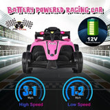 Electric Racing Truck for Kids with Remote & Manual Control and Lights - 12V Girls' Ride-On Toy