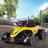 Electric Racing Truck for Kids with Remote Control, MP3 Player, and Lights - Yellow