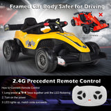 Electric Racing Truck for Kids with Remote Control, MP3 Player, and Lights - Yellow