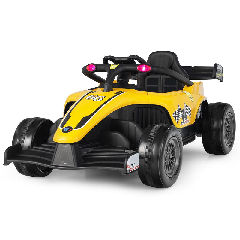 Electric Racing Truck for Kids with Remote Control, MP3 Player, and Lights - Yellow