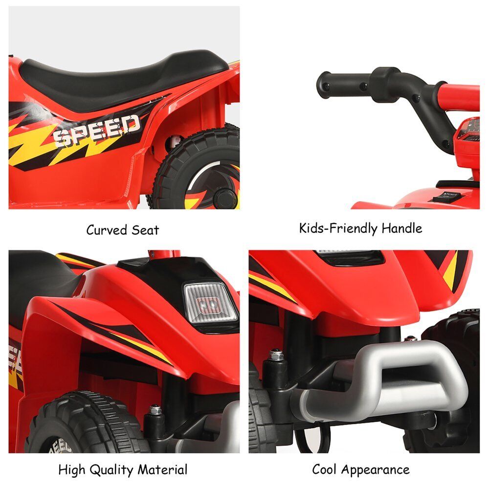 Electric Rechargeable Battery Quad ATV for Kids - 4-Wheeled Quad Bike for Children