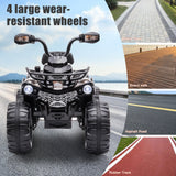 Electric Ride On ATV 4-Wheeler Quad Car for Kids with MP3 & LED Lights - Black