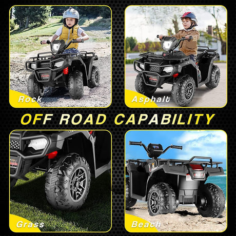 Electric ATV Car for Kids Ages 2-9 with 4-Wheel Drive and AUX Port