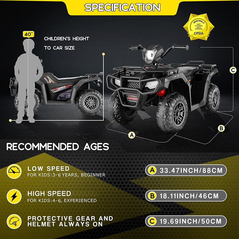 Electric ATV Quad Ride-On Car for Kids with LED Lights - Perfect Gift for Toddlers