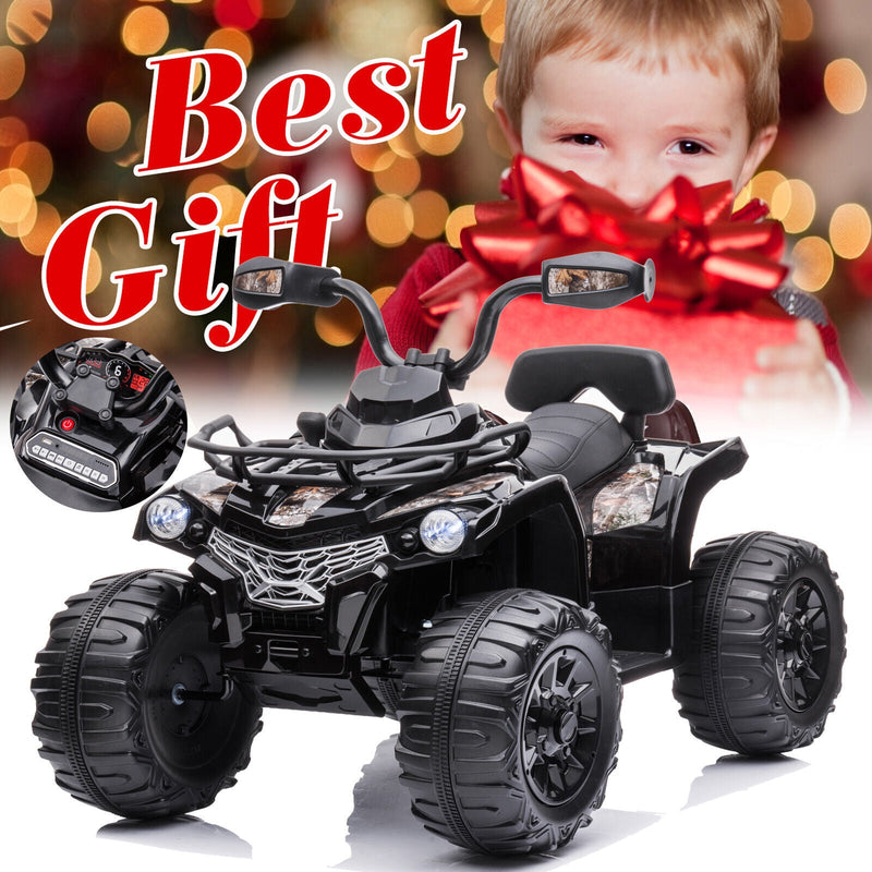 Electric Ride-On ATV Quad 4-Wheeler for Kids with MP3 and LED Lights - 2 Speed Options